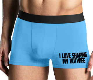 I Love To Share My Hotwife - Mens Blue Boxer Brief