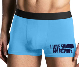 I Love To Share My Hotwife - Mens Blue Boxer Brief