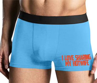 I Love To Share My Hotwife - Mens Blue Boxer Brief