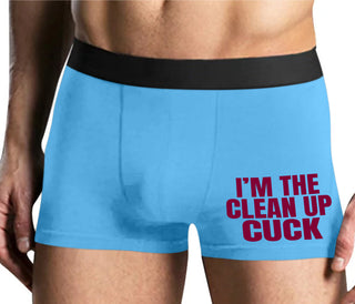 I'm The Clean Up Cuck - Mens Blue Boxer Brief