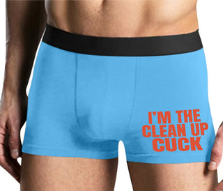 I'm The Clean Up Cuck - Mens Blue Boxer Brief