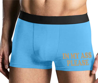 In My Ass Please - Mens Blue Boxer Brief