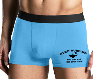 Keep Rubbing You Just May Get Your Wish - Mens Blue Boxer Brief