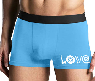 Love Fire Fighter - Mens Blue Boxer Brief