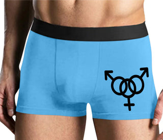 MMF Threesome - Mens Blue Boxer Brief