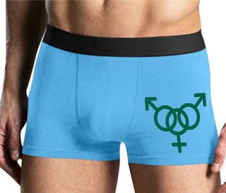 MMF Threesome - Mens Blue Boxer Brief