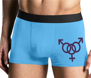 MMF Threesome - Mens Blue Boxer Brief