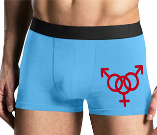 MMF Threesome - Mens Blue Boxer Brief