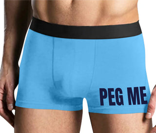 Peg Me - Bold Logo - Mens Blue Boxer Brief