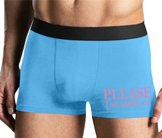 Please Cum Inside Me - Mens Blue Boxer Brief