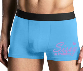 Sissy In Training - Mens Blue Boxer Brief