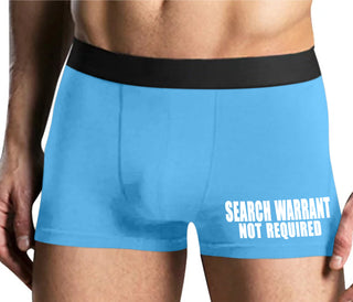 Search Warrant Not Required - Mens Blue Boxer Brief