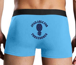 Available for Threesomes - Swinger Pineapple - Blue Boxer Brief
