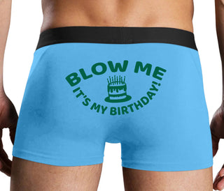 Blow Me Its My Birthday - Blue Boxer Brief