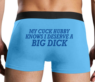 My Cuck Husband Knows I Deserve A Big Dick - Blue Boxer Brief