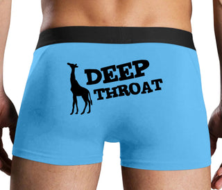 Deep throat - Giraffe Funny Logo - Blue Boxer Brief