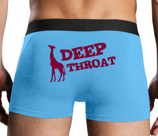 Deep throat - Giraffe Funny Logo - Blue Boxer Brief