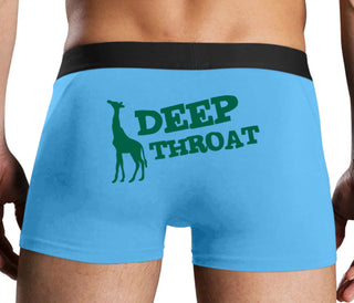 Deep throat - Giraffe Funny Logo - Blue Boxer Brief