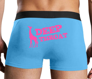 Deep throat - Giraffe Funny Logo - Blue Boxer Brief