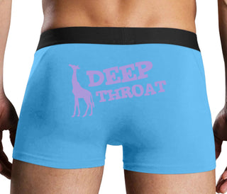 Deep throat - Giraffe Funny Logo - Blue Boxer Brief