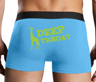 Deep throat - Giraffe Funny Logo - Blue Boxer Brief