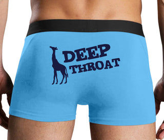 Deep throat - Giraffe Funny Logo - Blue Boxer Brief