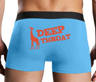 Deep throat - Giraffe Funny Logo - Blue Boxer Brief