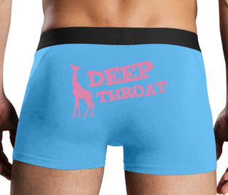 Deep throat - Giraffe Funny Logo - Blue Boxer Brief