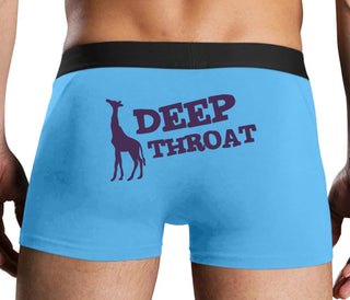 Deep throat - Giraffe Funny Logo - Blue Boxer Brief