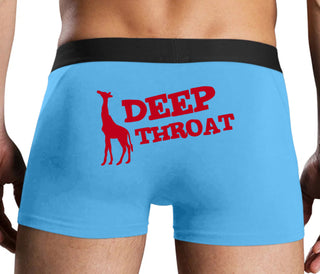 Deep throat - Giraffe Funny Logo - Blue Boxer Brief