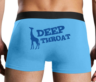 Deep throat - Giraffe Funny Logo - Blue Boxer Brief