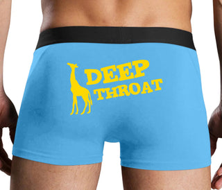 Deep throat - Giraffe Funny Logo - Blue Boxer Brief