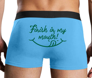 Finish In My Mouth - Blue Boxer Brief