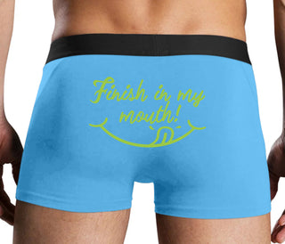 Finish In My Mouth - Blue Boxer Brief