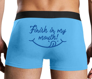 Finish In My Mouth - Blue Boxer Brief