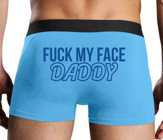 Fuck My Face Daddy - Blue Boxer Brief