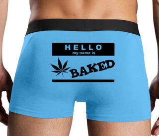 Hello My Name Is Baked - Blue Boxer Brief