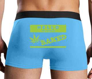 Hello My Name Is Baked - Blue Boxer Brief