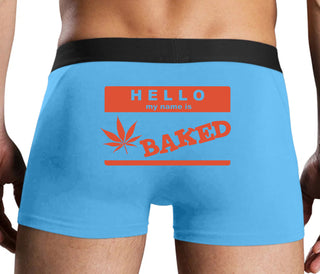 Hello My Name Is Baked - Blue Boxer Brief