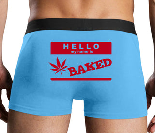 Hello My Name Is Baked - Blue Boxer Brief