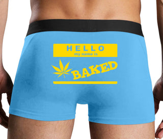 Hello My Name Is Baked - Blue Boxer Brief