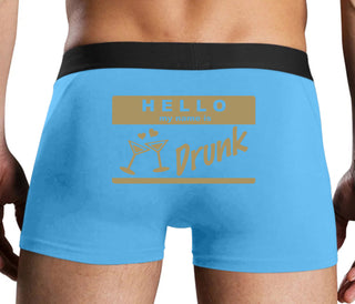 Hello My Name Is Drunk - Blue Boxer Brief