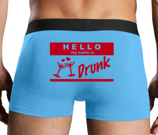 Hello My Name Is Drunk - Blue Boxer Brief
