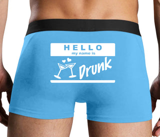 Hello My Name Is Drunk - Blue Boxer Brief