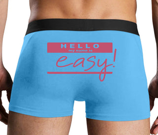 Hello My Name Is Easy - Blue Boxer Brief