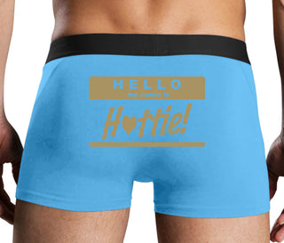Hello My Name Is Hottie - Blue Boxer Brief