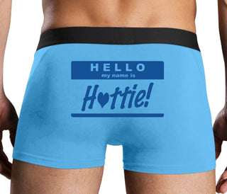 Hello My Name Is Hottie - Blue Boxer Brief