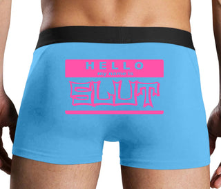 Hello My Name Is Slut - Blue Boxer Brief