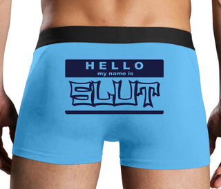 Hello My Name Is Slut - Blue Boxer Brief