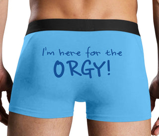 Here for the Orgy - Blue Boxer Brief